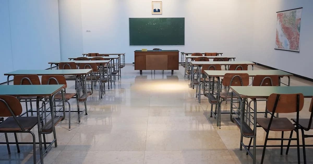 Students in a classroom raising their hands