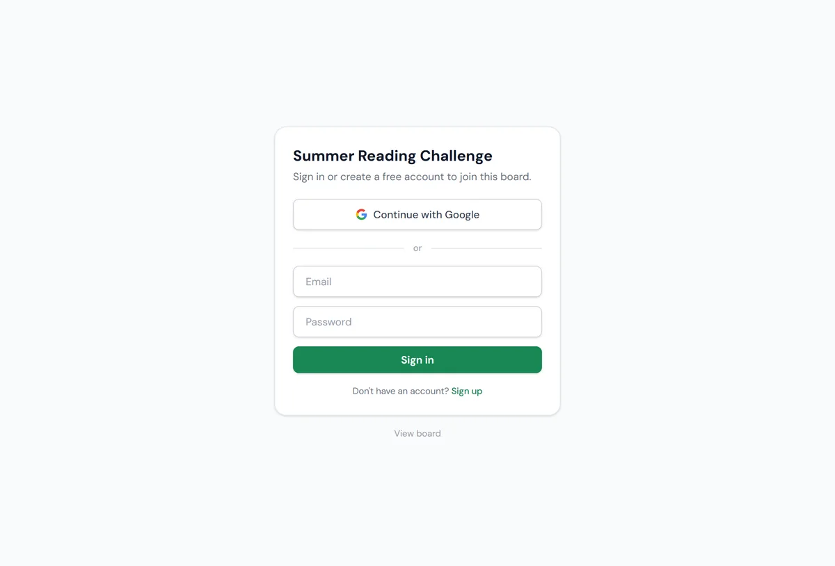 When one account manages several participants, joining starts with sign-in.